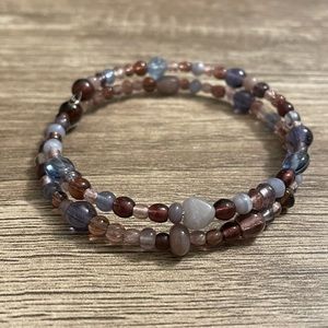 Wire beaded wrap around bracelet